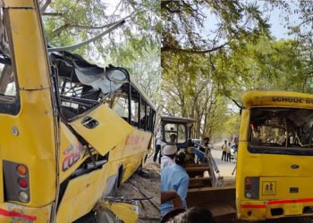 Private school bus full of children overturned on Thursday morning, 6 children died in the accident